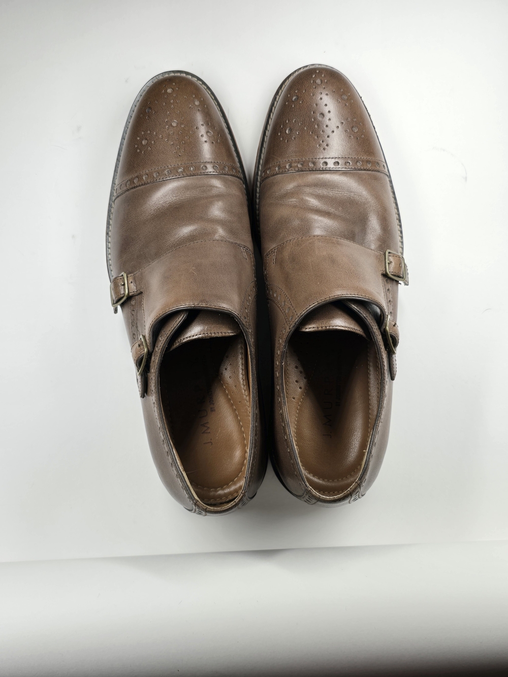 J. Murphy by Johnston & Murphy Brown Leather Double Monk Strap Oxfords